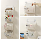 Wall Hanging Organizer – Over the Door Storage & Behind Door Organizer for Dormitory, Bathroom, Bedroom, Kitchen, Nursery, Space-Saving (White, 2 Pack)
