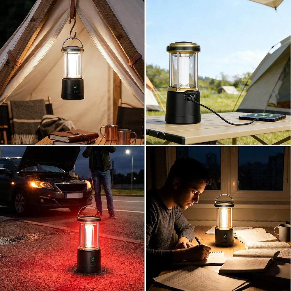 Lepro 2000LM LED Camping Lantern Rechargeable, Waterproof Tent Light with 5 L...