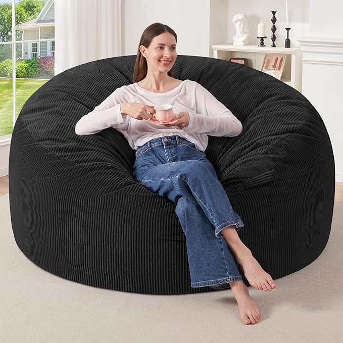 HABUTWAY 5FT Bean Bag Chair,Giant Bean Bag Chairs for Adults,Big Bean Bags wi...