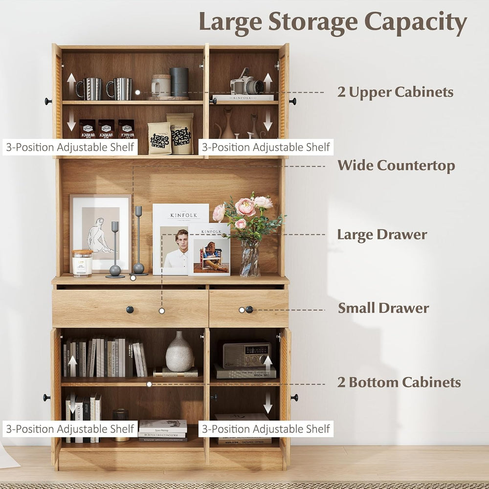 GOFLAME Kitchen Pantry Cabinet with Charging Station, 71" Tall Freestand...