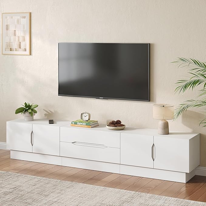 94.5" Wide Modern TV Stands for Living Room, Entertainment Center with S...