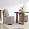 Upholstered Dining Chairs with Casters, Modern Dining Room Chairs Set of 2 with Hidden Storage & 4 Wheels, Single Sofa Chair for Kitchen, Reading Room, Waiting Room, Taupe