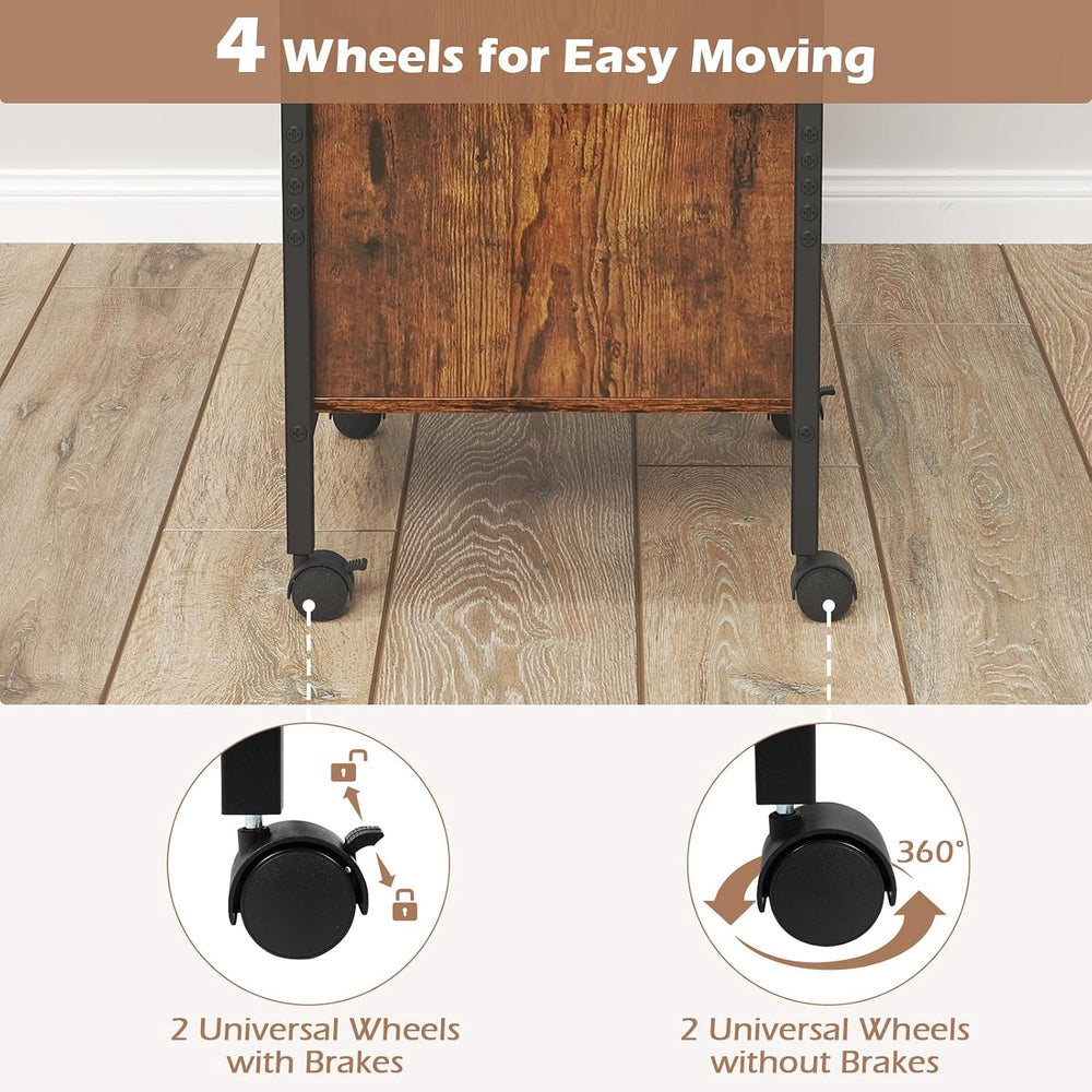 LOKO Record Player Stand with Charging Station, 3-Tier Vinyl Turntable Stand ...