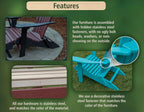 Amish Craftsmanship Made in USA 2FT Heavy Duty Poly Lumber Wood Porch Glider Premium Colors HDPE with No wood fibers Mission English Series design 500 lbs Limit With Cupholders Solid-Red