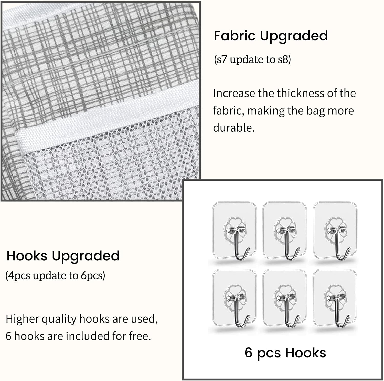 2pcs 3-pockets Large Wall Hanging Organizer Bag, Linen Fabric Door Hanging Storage Baskets with Pockets, Waterproof Bin for Kitchen, Bedroom, Office, RV Camper (Stripe_2pcs)