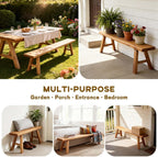 Narrow Entryway Bench Farmhouse Wood End of Bed Bench 20" 32" 39" 47" 55" 63" 71" 79" Sturdy Stable Skinny Long Benchs for Bedroom Hallway Dining Room Porch Easy to Assemble Natural Finish(47")