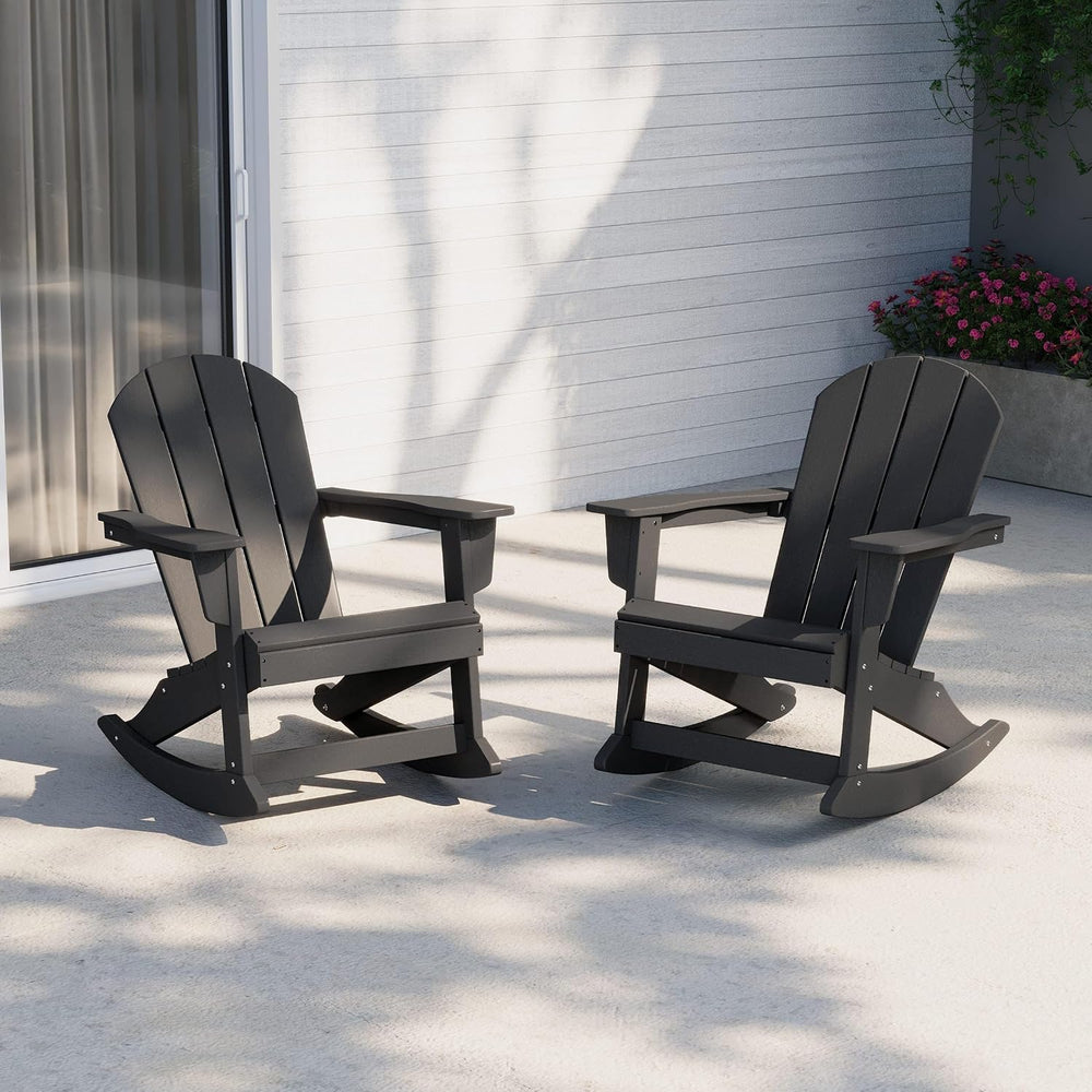 WestinTrends Malibu 2 Piece Set Outdoor/Patio Poly Adirondack Rocking Chairs ...