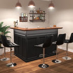 GDLF L-Shaped Home Bar Cabinet with Fridge Space, Oversized Basement Bar | Basement & Man Cave Bar, Seats 5+ Guests, Premium Wood-Grain Finish, Sculpted Edge Details, Fridge Space & Wine Storage