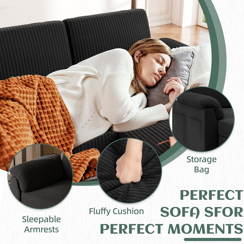 Vongrasig 79" Convertible Sectional Couch for Living Room, Modular L Sha...