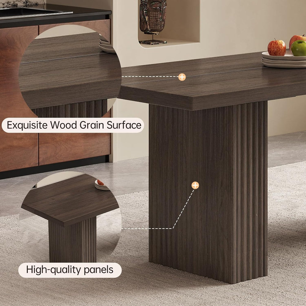 Rectangular Dining Table Set with 8 Chairs, Oak Farmhouse | Modern Kitchen Di...