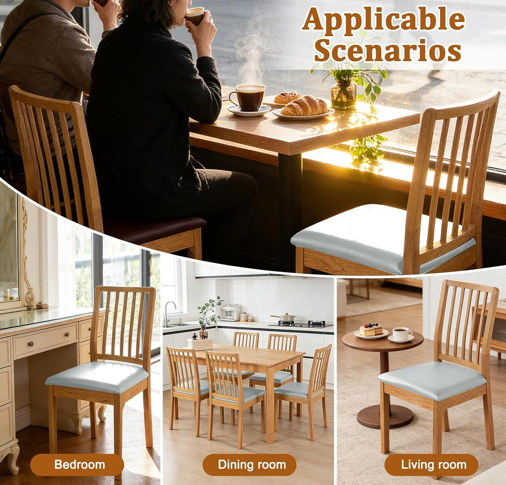 Chair Covers for Dining Chairs Waterproof Seat Covers for Chairs,Grey,Set 6