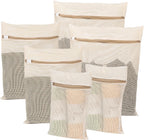 6-Piece Bag, Durable Cotton Mesh Laundry Bag, Sturdy Zipper, Breathable Mesh, Exquisite Laundry Bag for Underwear, Clothes, Pants, Shoes and Socks