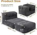 Big Bean Bag Chair for Adults, 66.9"x31.5" Lounger Large Bean Bag Sofa, Memory Foam Filled Beanbag Chair for Living Room, Bedroom, Balcony - Ergonomic Support & Premium Comfort (Darkgrey)