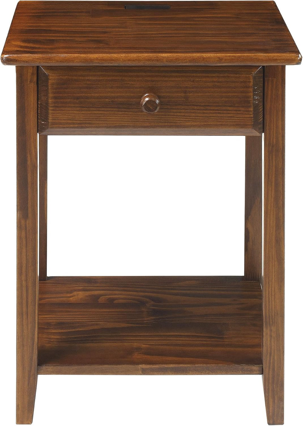 Casual Home Owl Night Stand with USB Port Charging Station and Drawer, 17.5&q...
