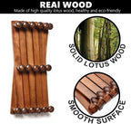 Amber Home Wood Accordion Wall Rack 17 Hooks (Pegs), Expandable Wall Mounted Hanger for Coat, Hat, Scarf, Coffee Mugs, X Shape Coat Hooks (Antique Retro Color)