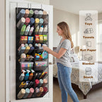 Over the Door Shoe Organizer for 20-30 Pairs, 10-Tier, Black
