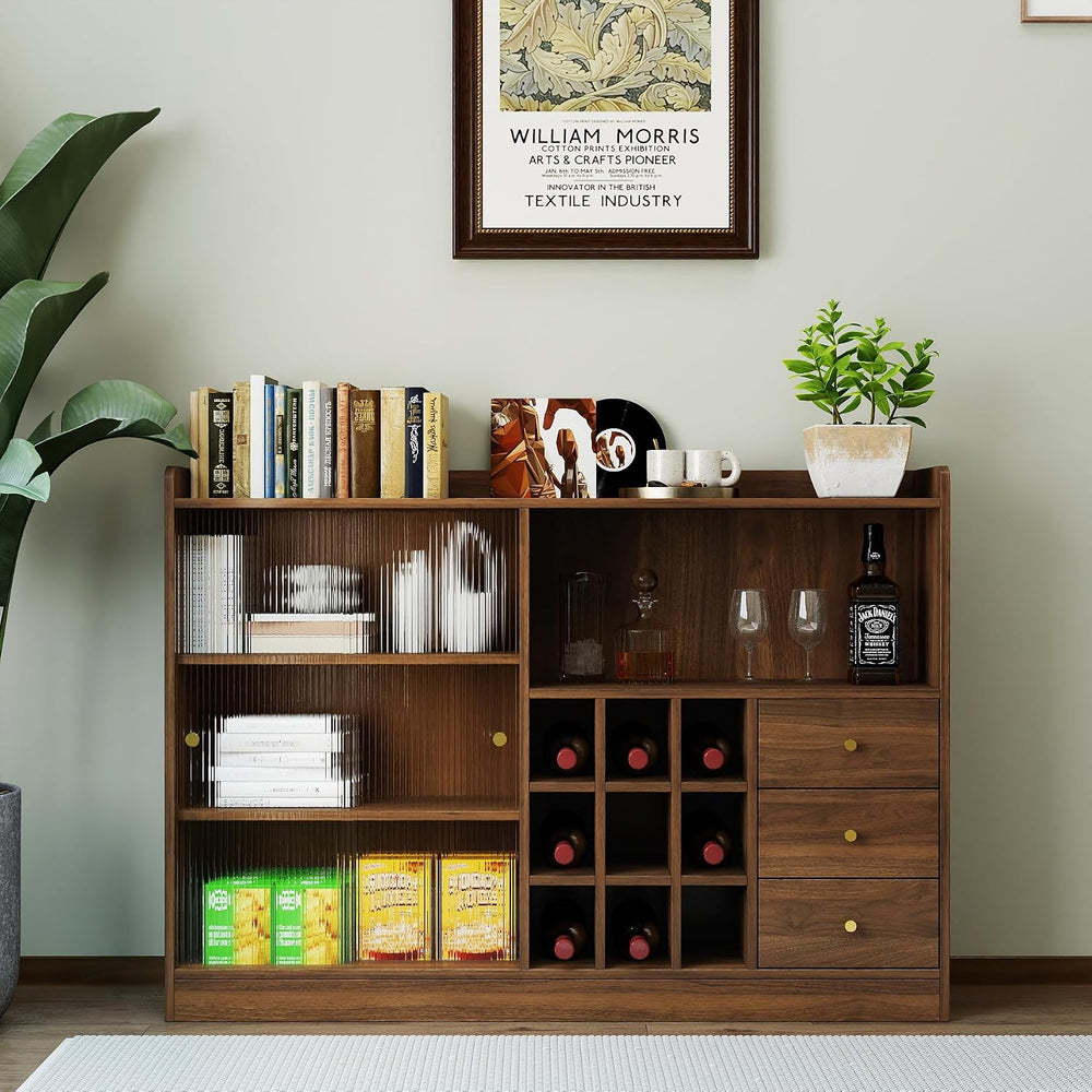 Sideboard Cabinet Buffet Cabinet with Storage,Wine Cabinet with Sliding Glass...