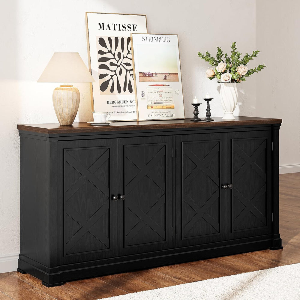 ONBRILL 63 Inches Buffet Cabinet with Storage, Large Sideboard Cabinet with 4...