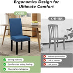 LSSPAID Dining Chairs Set of 2, Fabric Upholstered Dining Room Parson Chair with Nailhead Trim and Solid Wood Legs for Home and Kitchen, Blue