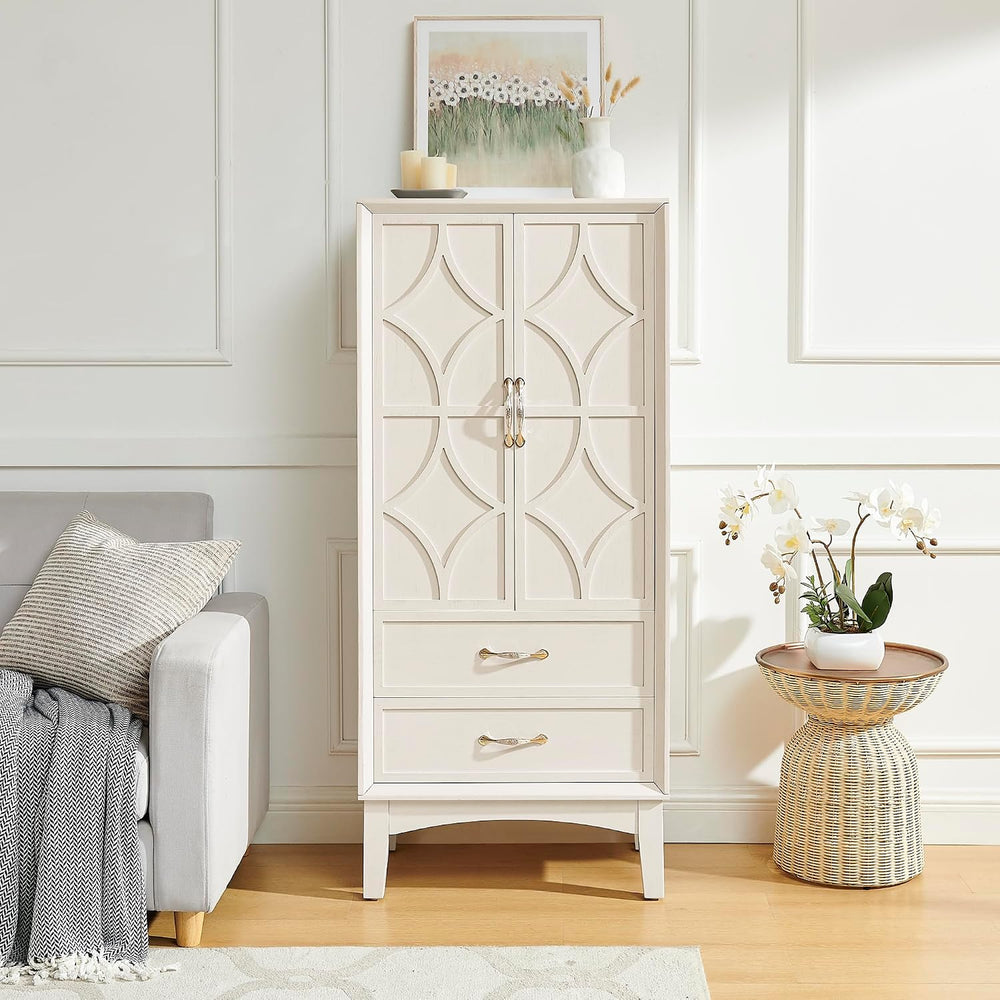 MERITLINE 53.5" Tall Kitchen Pantry Cabinet with Doors & Drawers, Mi...