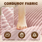 Convertible Folding Sofa Bed, 2-in-1 Full Size Floor Boneless Couch Bed, Corduroy Loveseat sleeper Couch Floor Sofa, Memory Foam Sleeper SofaBed, Small couches for small spaces, No Assembly, Baby Pink