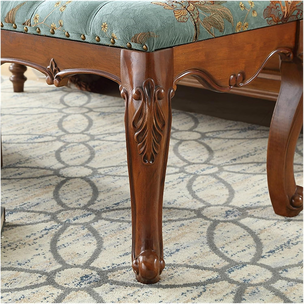 Modern Natural Solid Wood Upholstered Bench - Velvet Cushions Functional Seat...