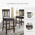 Signature Design by Ashley Haddigan 24" Counter Height Upholstered Barstool 2 Count, Dark Brown