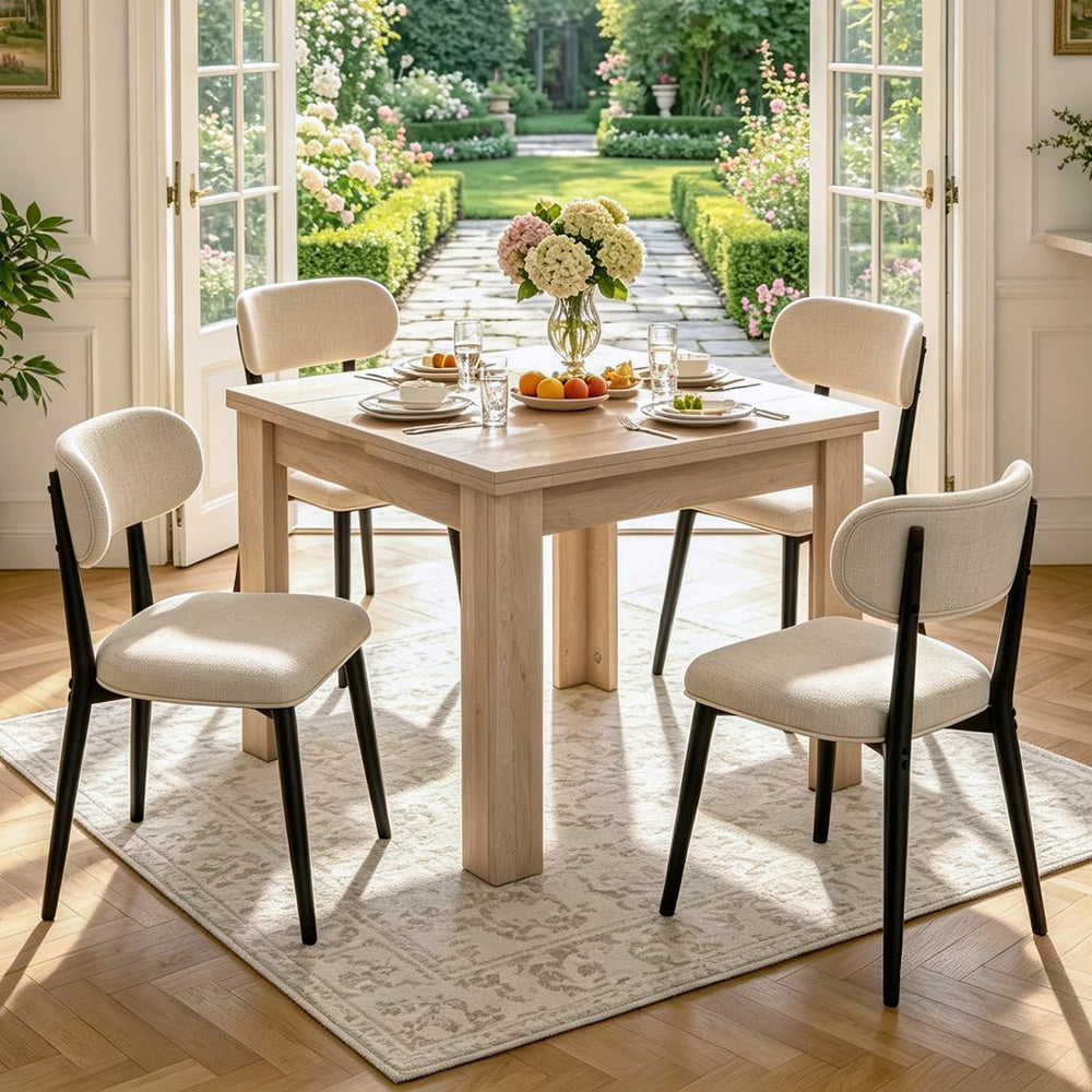 31.5"-63" Folding Dining Table Set for 4, Drop Leaf Table and Chairs