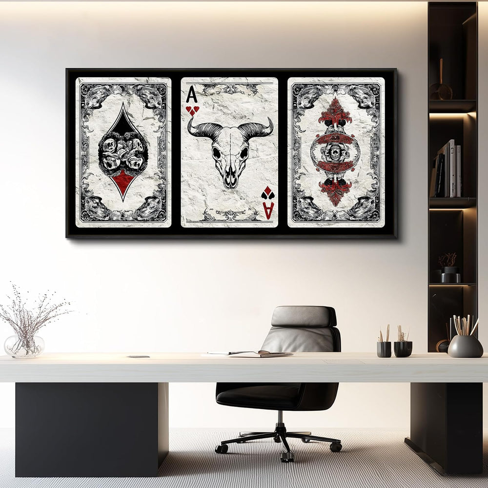 Western Wall Art, Southwestern Cowboy Playing Card Modern Wall Decor,20x40