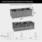 GRANNY SAYS Toilet Tray Tank Topper, Wicker Baskets for Storage, Set of 2 Waterproof Bathroom Basket for Organizing, Gray Bathroom Organization Baskets, 14¼" x 6" x 4¼"