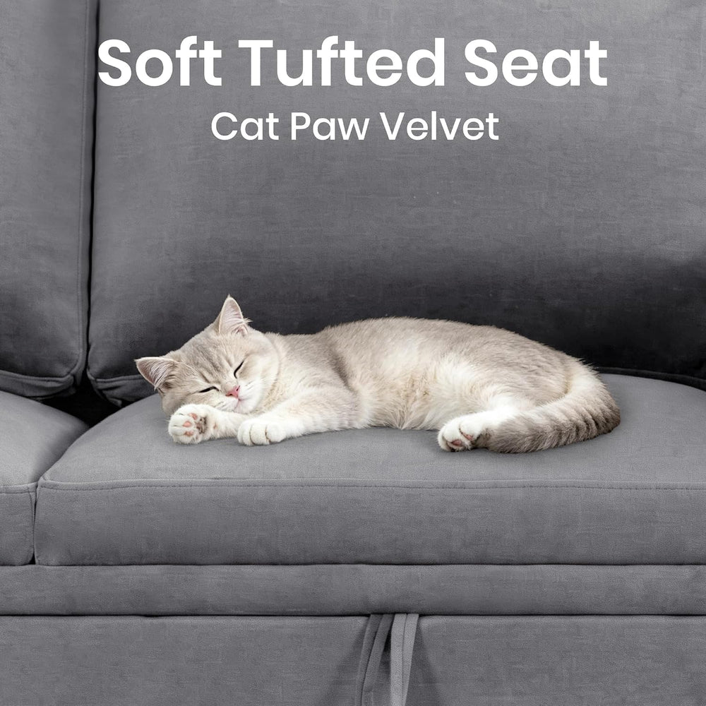 105" Modular Sectional Sleeper Sofa with Pull Out Bed, U Shaped Couch wi...