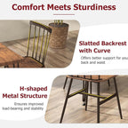 Tangkula Dining Table Set for 4, Kitchen Table and Chairs Set of 4 w/Metal Frame, 360° Swivel Feet, Space-Saving Dinette Table Set for Living Room, Restaurant, Breakfast Nook (Teak)