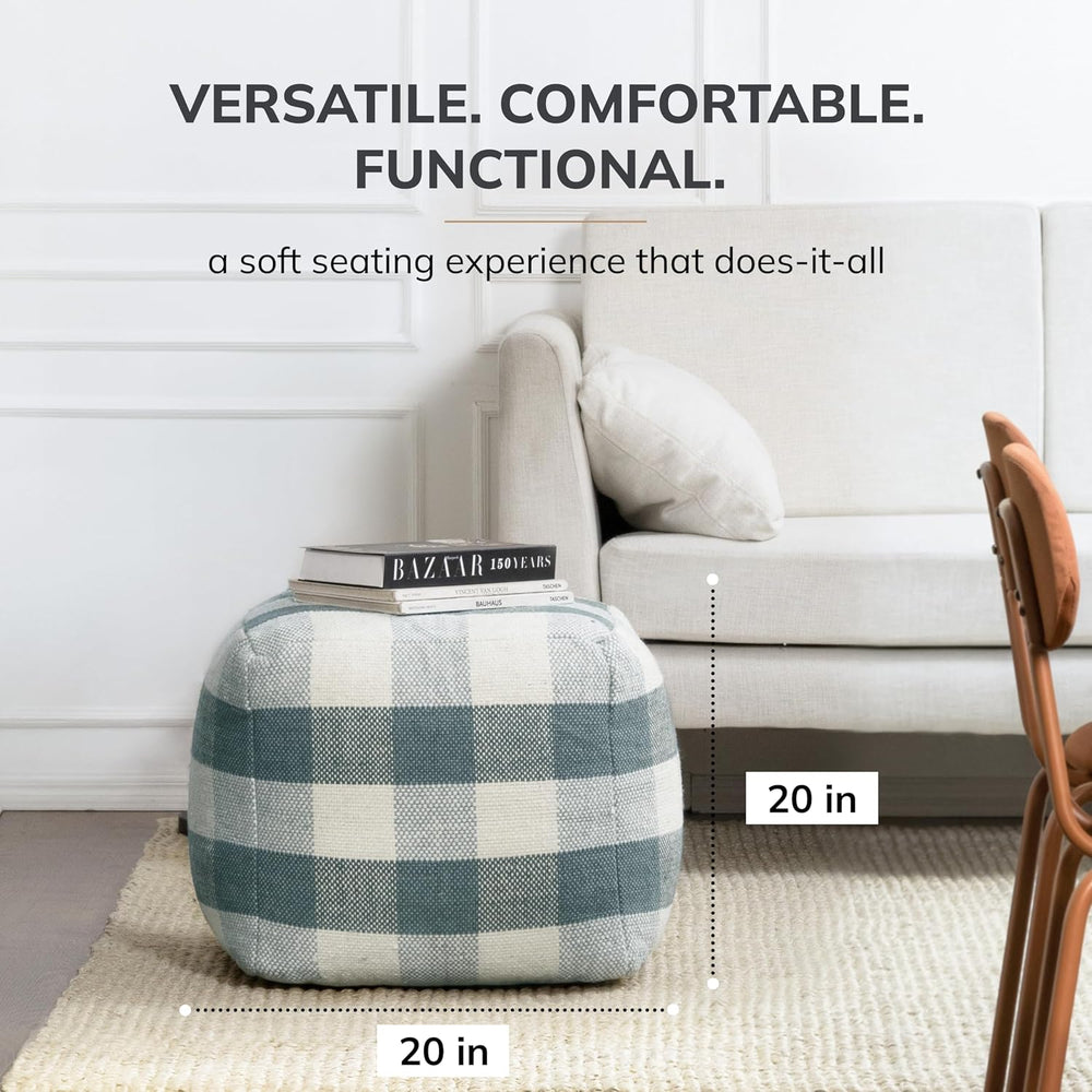 Anji Mountain 20" H x 20" W Handmade Pouf Ottoman for Living Room &...