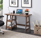Convenience Concepts Designs2Go Trestle Desk with Shelves, 47", Cappuccino