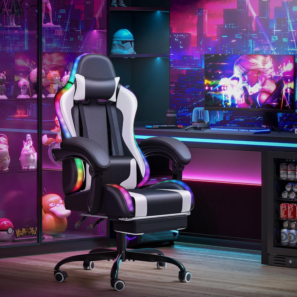 Homall Gaming Chair, Video Game Chair with Footrest and Massage Lumbar Suppor...