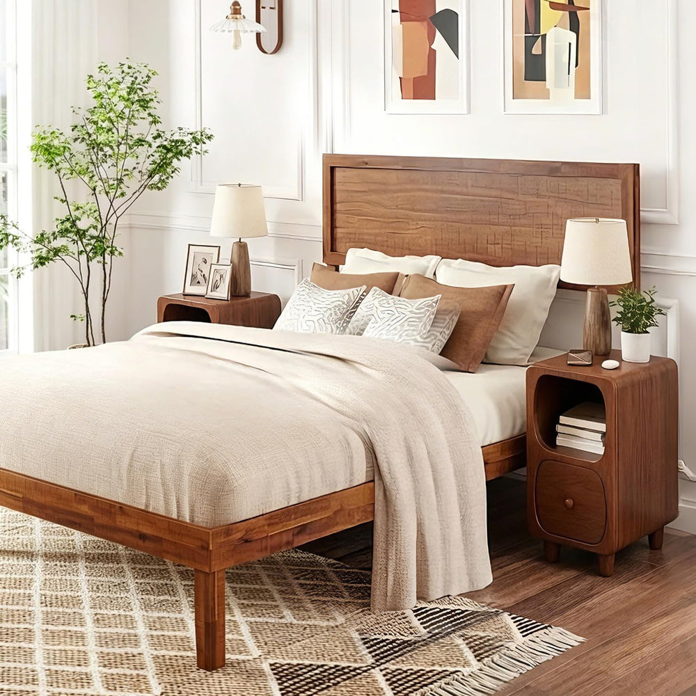 YUNMUARY-Narrow Nightstand,Walnut Nightstands,Mid Century Side Table,7.87 Inc...