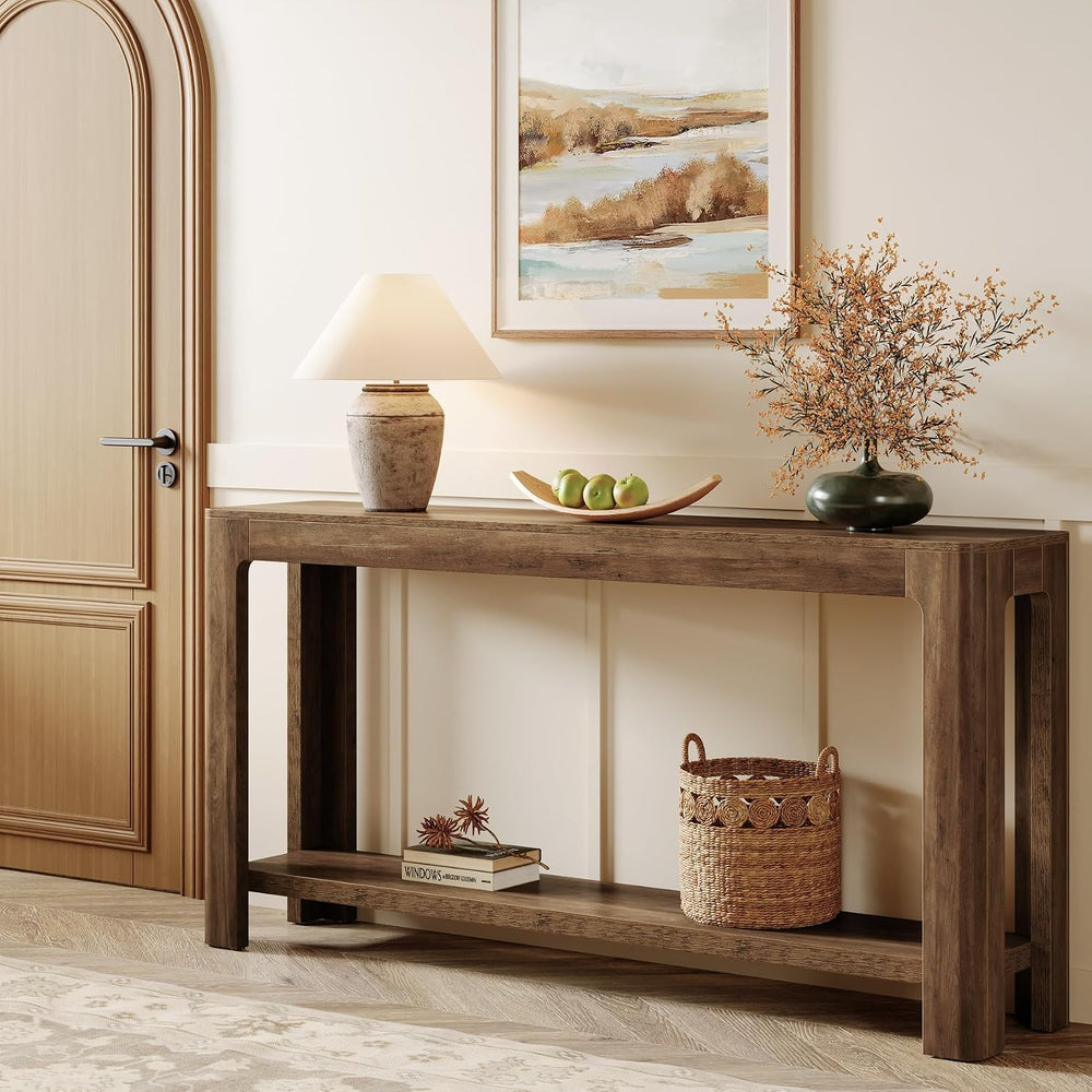 Tribesigns 63 Inch Entryway Console Table, 2-Tier Farmhouse Narrow Sofa Table...