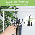 Belt Hanger, 2 Pack Rotatable Belt Organizer for Closet, Accessories Rack, Space Saving Hanging Holder Storage Hook for Belt, Tie, Scarf, Purse, Bra, Tank Top, Black