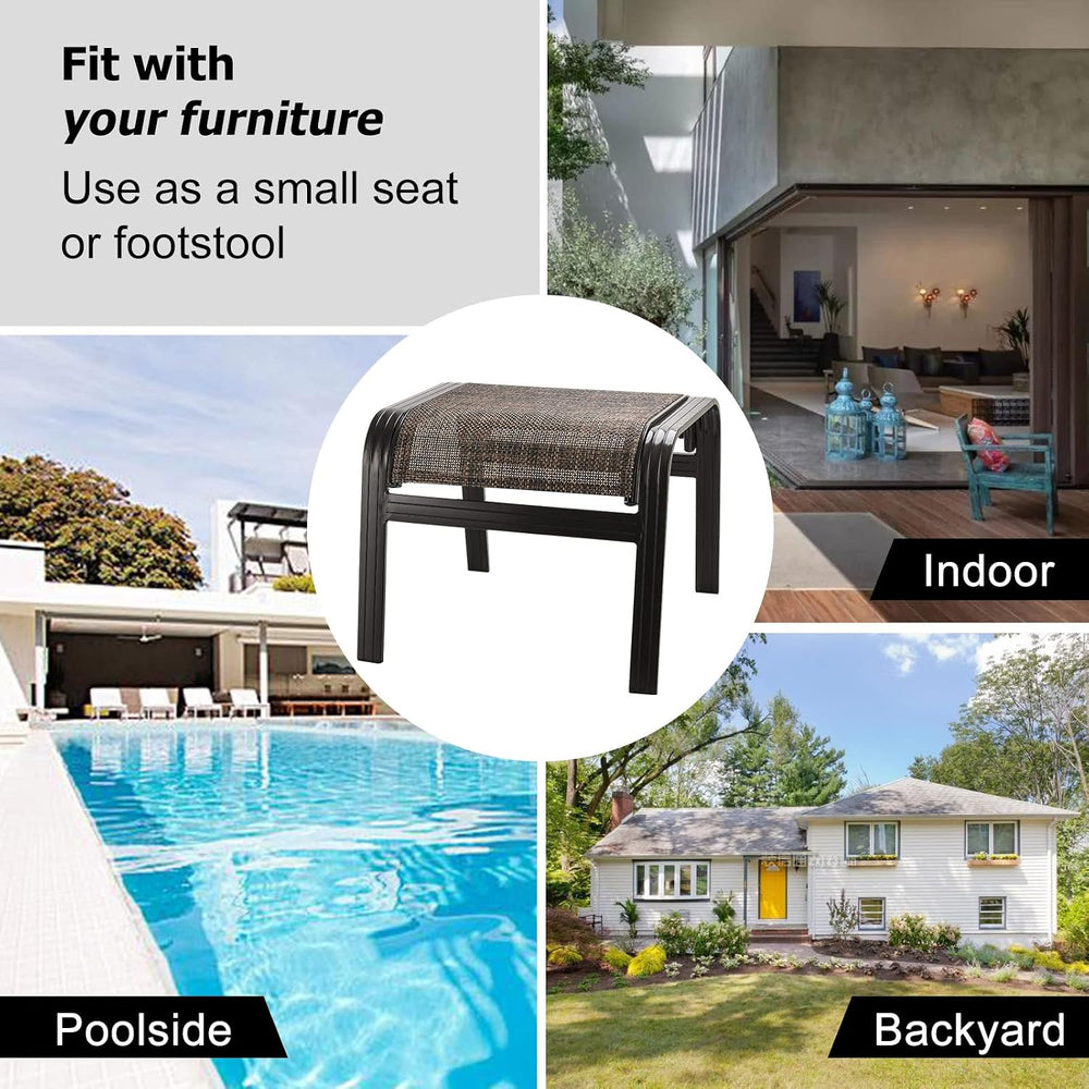 Outdoor Ottomans for Patio Footrest Metal Chairs Patio Footstools Furniture O...