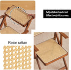 Rattan Dining Chairs, Modern Mid Century Folding Comfy Armchairs, Outdoor for Bedroom Living Room(Natural)