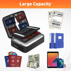 5200°F Fireproof Document Bag with Lock - Mondoshop Heat-Insulated Fireproof Document Box, Important Document Organizer, Portable Travel Fireproof Safe for Home Document, Passport, Laptop, Cards(Soft)
