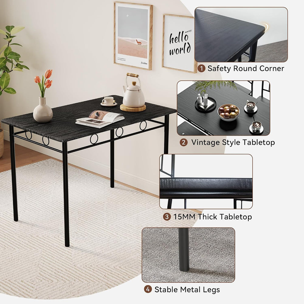 Vipbear Kitchen Dining Table Set for 4, 5-Piece Kitchen Table Set,Dining Room...