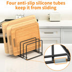 Cutting Board Organizer, Kitchen Cabinet Organizer, Divided Rack with 5 Slots for Baking Trays, Cutting Boards - Cookie sheet Organizer Inside Cabinet, Baking Sheets Holder (medium)