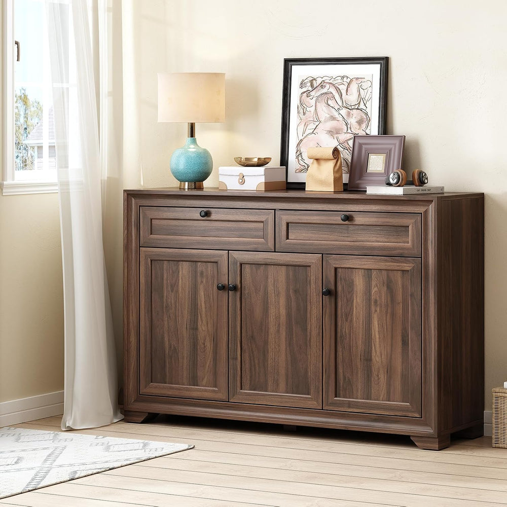 ONBRILL 48 Inches Sideboard Buffet Cabinet with Storage, Brown