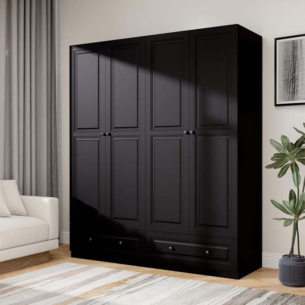 Armoire Wardrobe Closet with Drawer: Bedroom Wardrobe Closet for Hanging Clot...