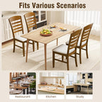 Giantex Wooden Dining Chairs Set of 4, Upholstered Kitchen Side Chairs w/Rubber Wood Frame & High Ladder Back, Padded Seat, Farmhouse Armless Dinette Chairs for Dining Room, Living Room
