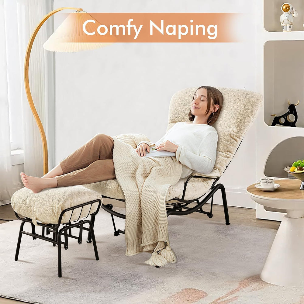 HOOOWOOO Cozy Rocking Chair,Chaise Lounge Chair Indoor,Accent Chair with Otto...