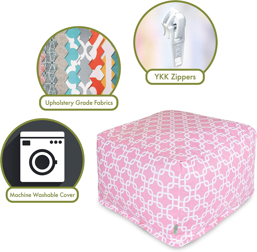 Majestic Home Goods Soft Pink Links Ottoman, Large