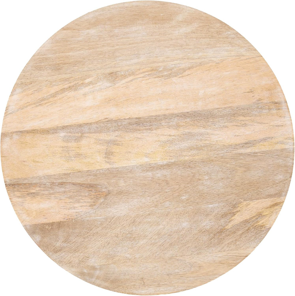 Kate and Laurel Mariona Coastal Round Mango Wood Side Table, 16 x 16 x 24, Li...
