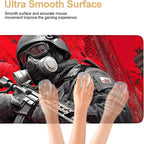 Large Extended Gaming Mouse Pad - Military Soldier Design, Soft Fabric Desk Mat with Non-Slip Rubber Base, Extra Long Mousepad for Gaming, Office, Keyboard & Mouse, 35.43 x 15.75 in
